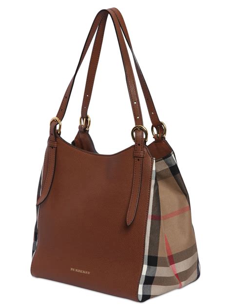 burberry the small canter in leather and house check tote|canterbury burberry bag.